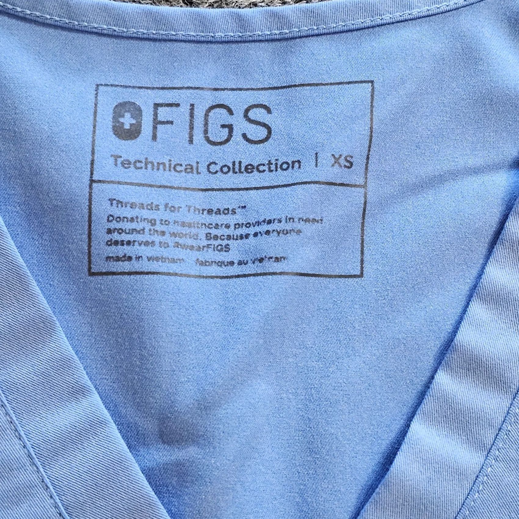 Vintage FIGS Top Shirt Womens XS Blue Casma 3 Pockets Short Sleeve Technical Comfort Size XS / US 0-2 / IT 36-38 - 3 Thumbnail