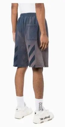 Off-White o1gr1nt0425 Diag Tab Vtg Skate Sweatshort in Outerspace Size US 36 / EU 52 - 3 Thumbnail