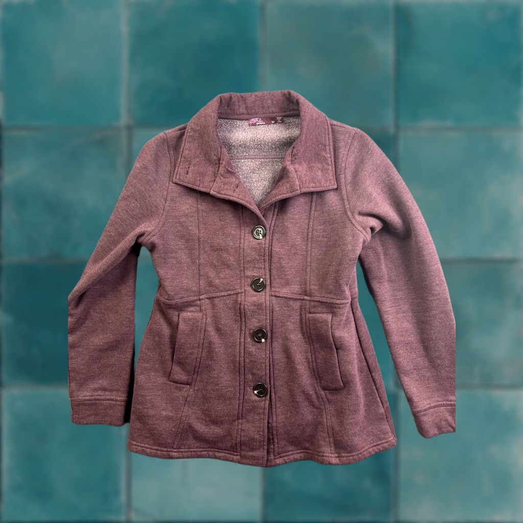 Prana prAna Jacket Womens M Purple Fleece Lined Button Front Pockets Collared Casual Outdoor Travel Size M / US 6-8 / IT 42-44 - 1 Thumbnail