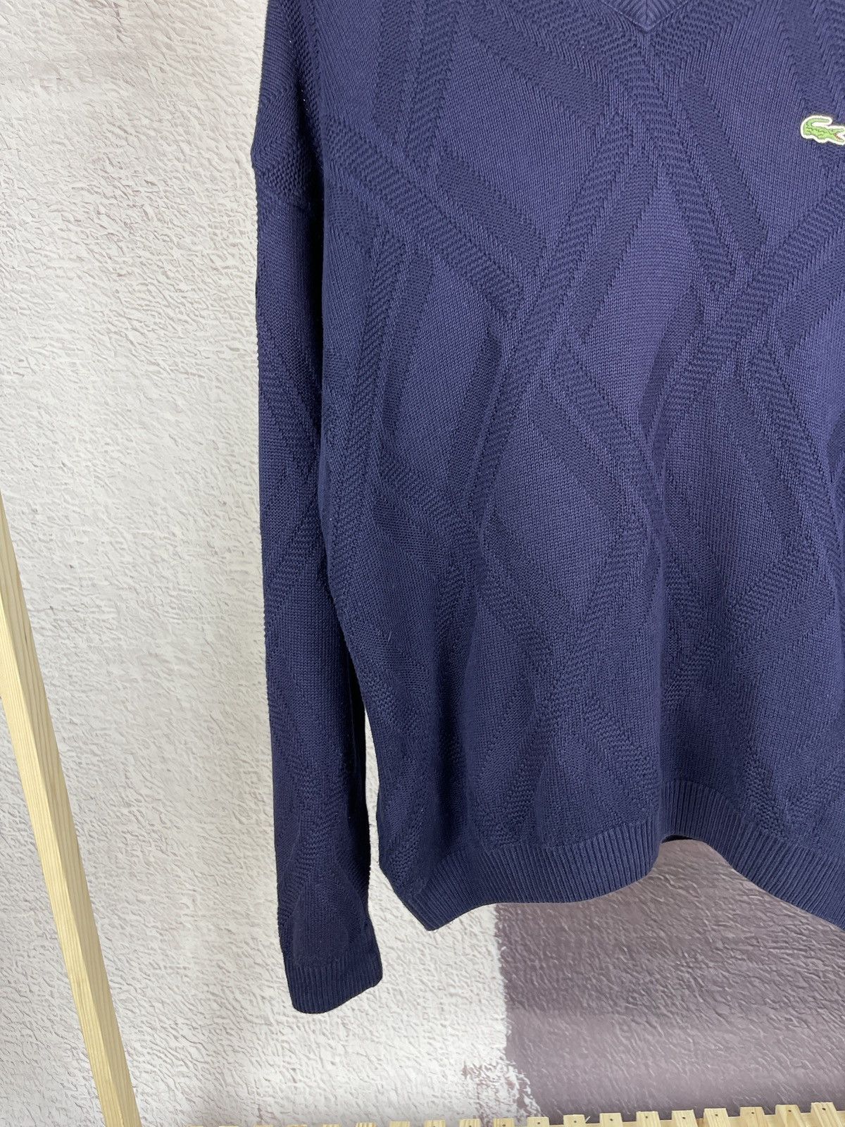 Lacoste × Vintage Lacoste vintage 90s knitwear v-neck sweater pattern logo Size US XXL / EU 58 / 5 - 4 Thumbnail