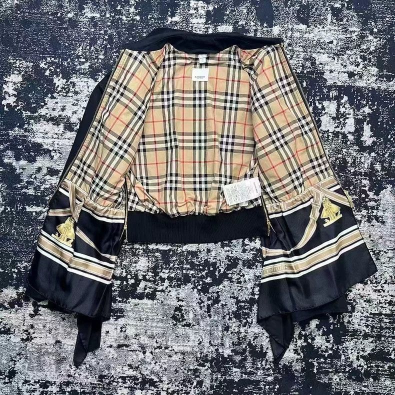 Burberry Burberry Burberry Black Silk Jacket with Pattern-2507 Size XS / US 0-2 / IT 36-38 - 2 Thumbnail