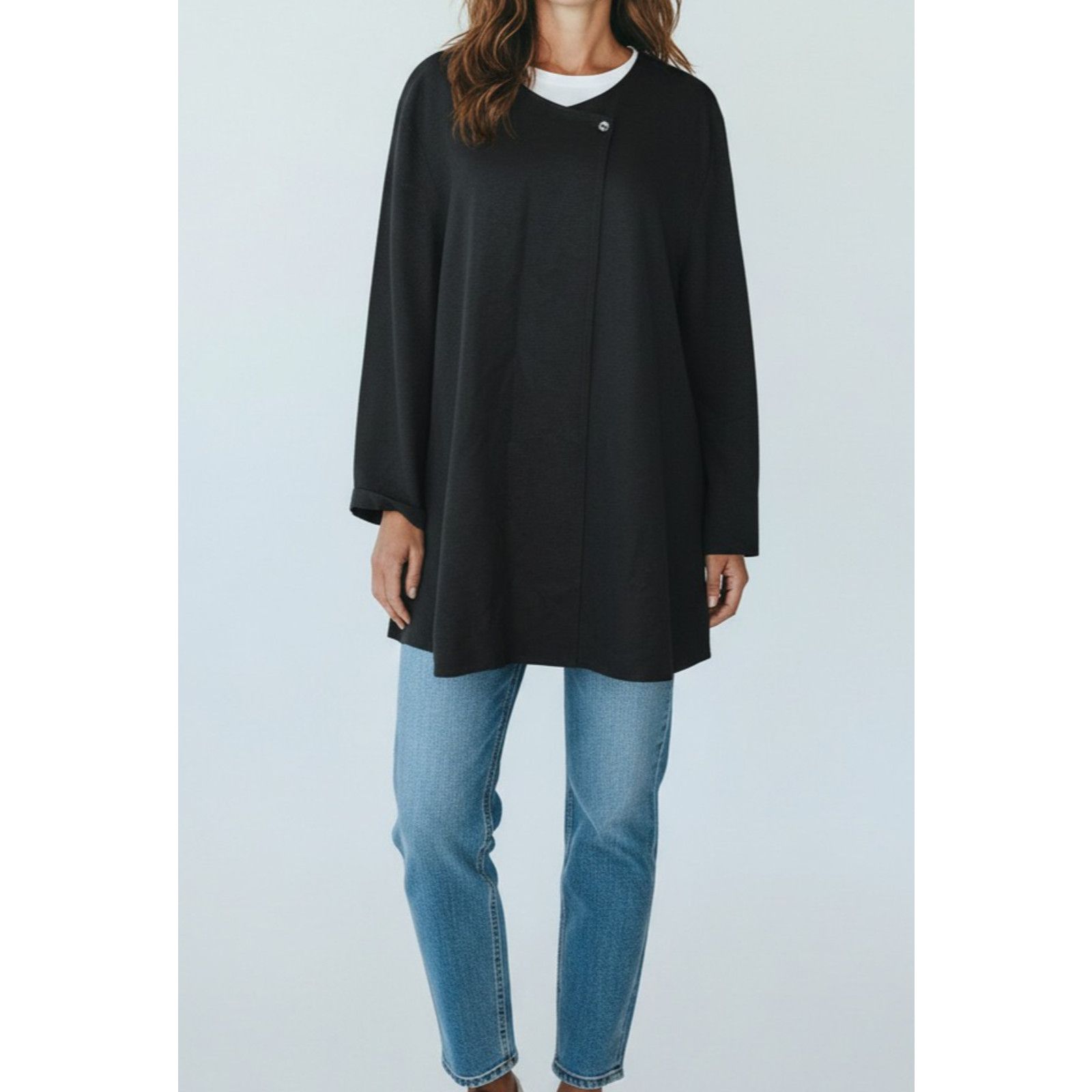 Eileen Fisher EILEEN FISHER Silk Georgette Crepe One Button Jacket Size L Size L / US 10 / IT 46 - 2 Thumbnail