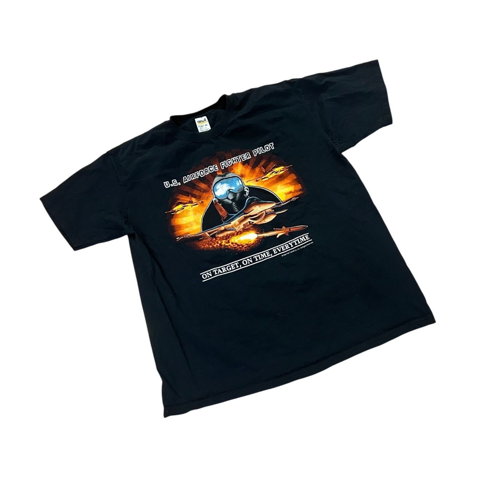 Anvil Vintage 1995 Pop Tops U.S. Air Force Fighter Pilot Graphic T Size US XL / EU 56 / 4 - 3 Thumbnail
