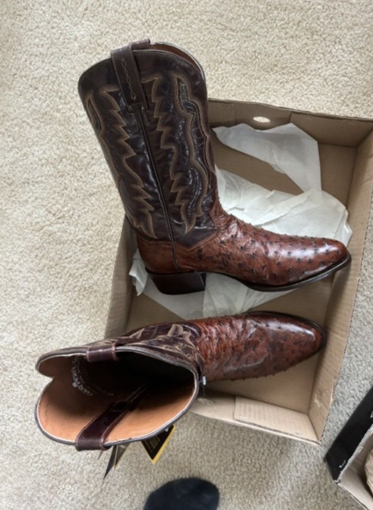 Dan Post Dan Post Pershing Men's Full Quill Ostrich Western Boots Size US 11.5 / EU 44-45 - 6 Thumbnail