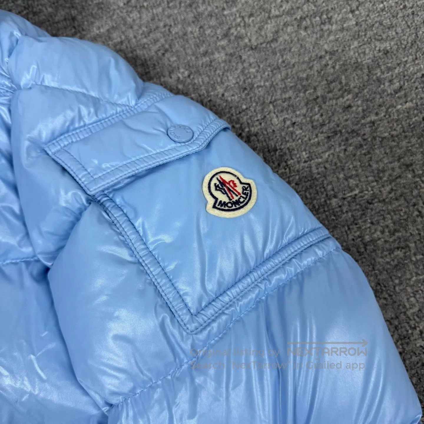 Moncler Moncler Maire Sky Blue Glossy Classic Hooded Down Jacket| Size US L / EU 52-54 / 3 - 4 Thumbnail