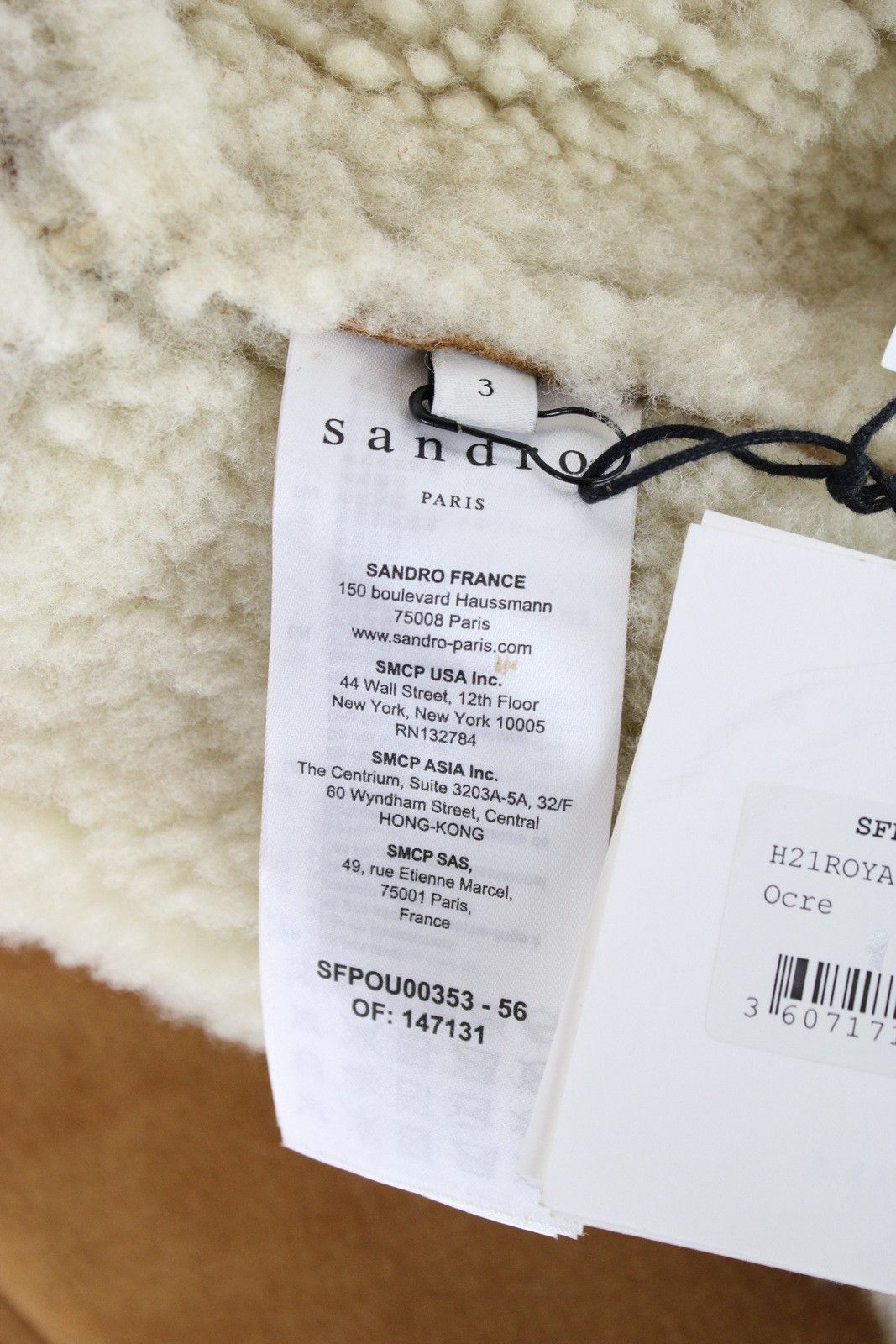 Sandro SANDRO Royal Jacket Women LARGE Shearling Leather Button Up Size US L / EU 52-54 / 3 - 7 Thumbnail