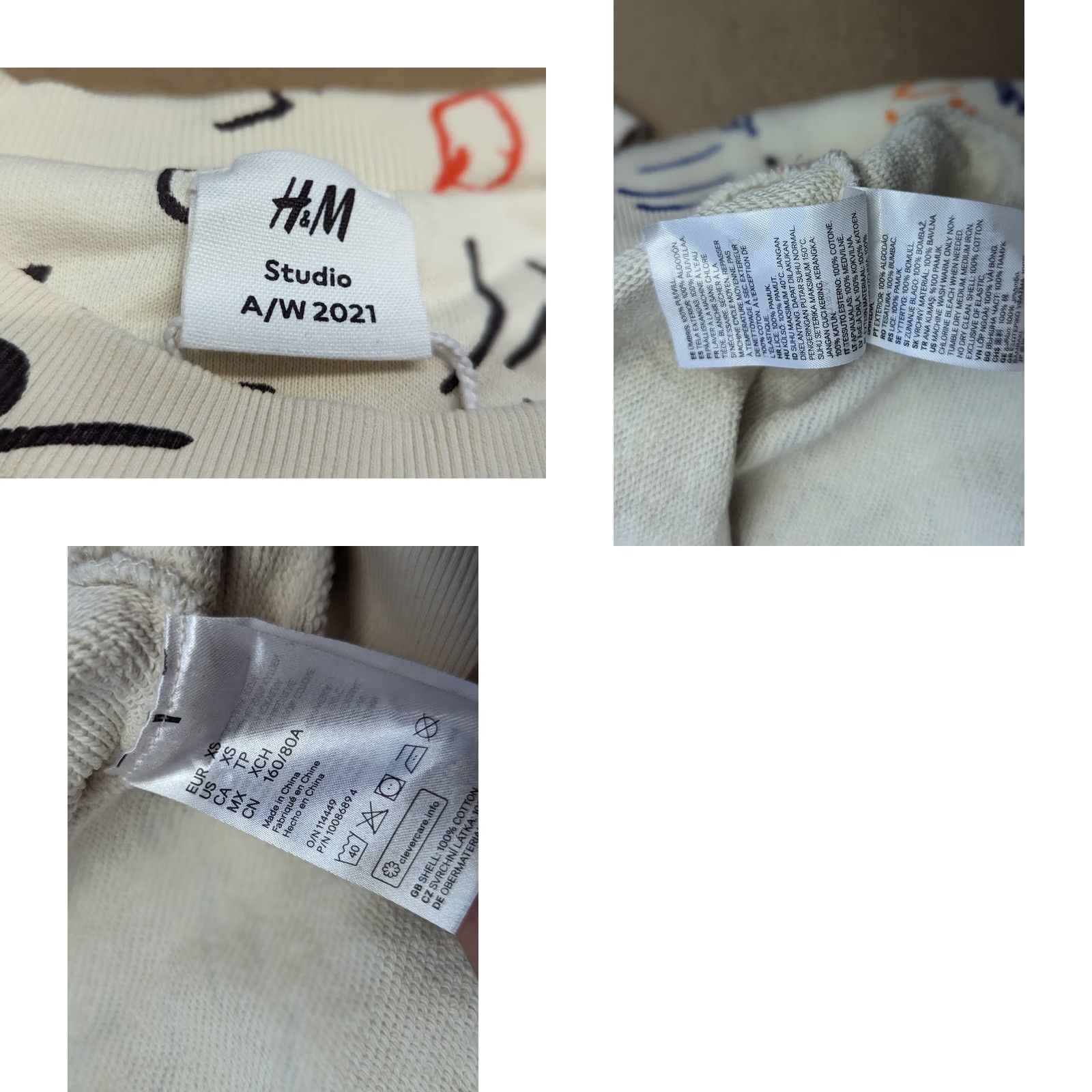 H&M H&M Studio A/W 2021 Womens Sweatshirt XS Gtaffiti Drawings Casual Pullover Multicolor Knit Cotton Logo Ladies Womens Sweatshirt Size XS / US 0-2 / IT 36-38 - 8 Thumbnail