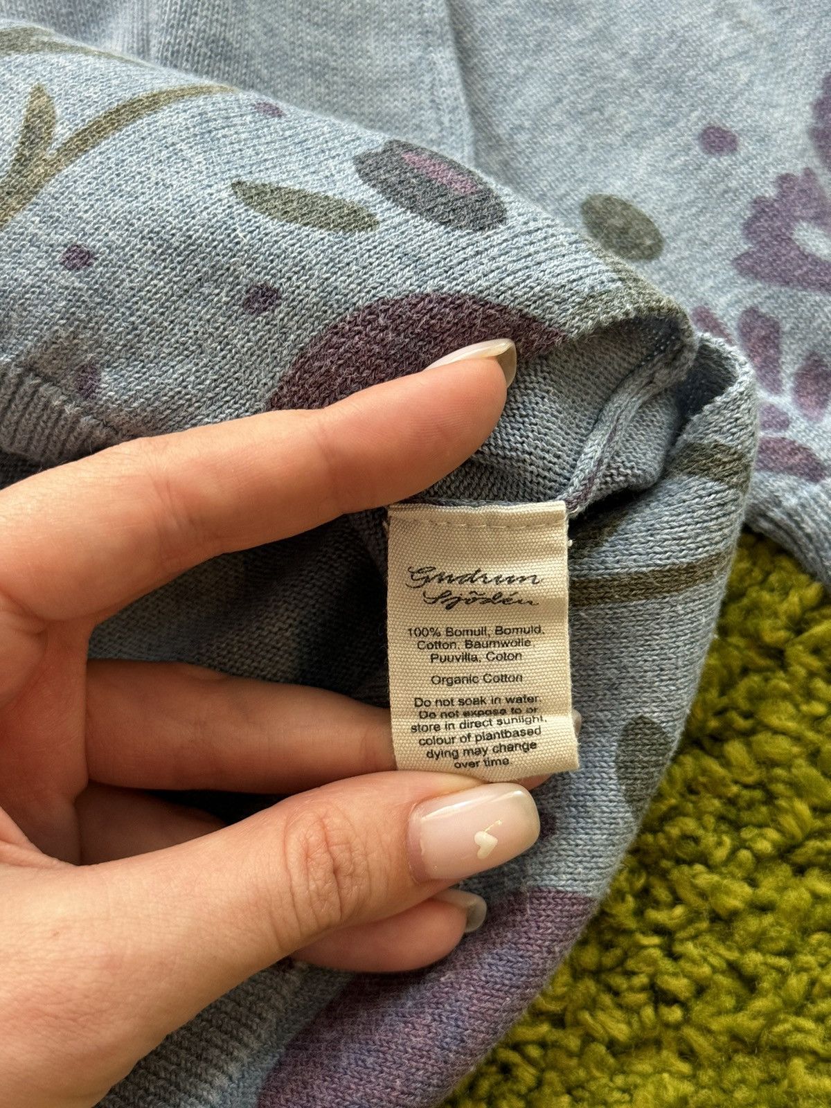 Designer Gudrun Sjoden avant garde floral pattern sweater Size L / US 10 / IT 46 - 5 Thumbnail