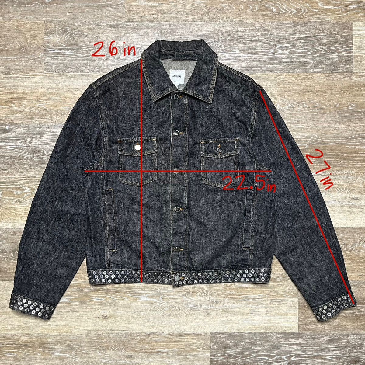 Designer × Moschino × Vintage y2k moschino studded peace sign denim jacket Size US XL / EU 56 / 4 - 2 Thumbnail