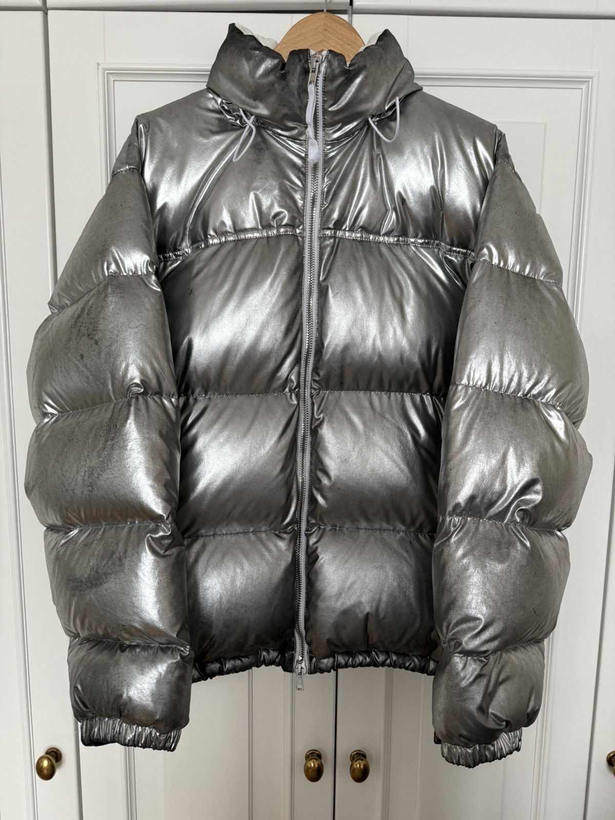Vetements Vetements dark silver puffer jacket with washed effect Size US M / EU 48-50 / 2 - 1 Thumbnail
