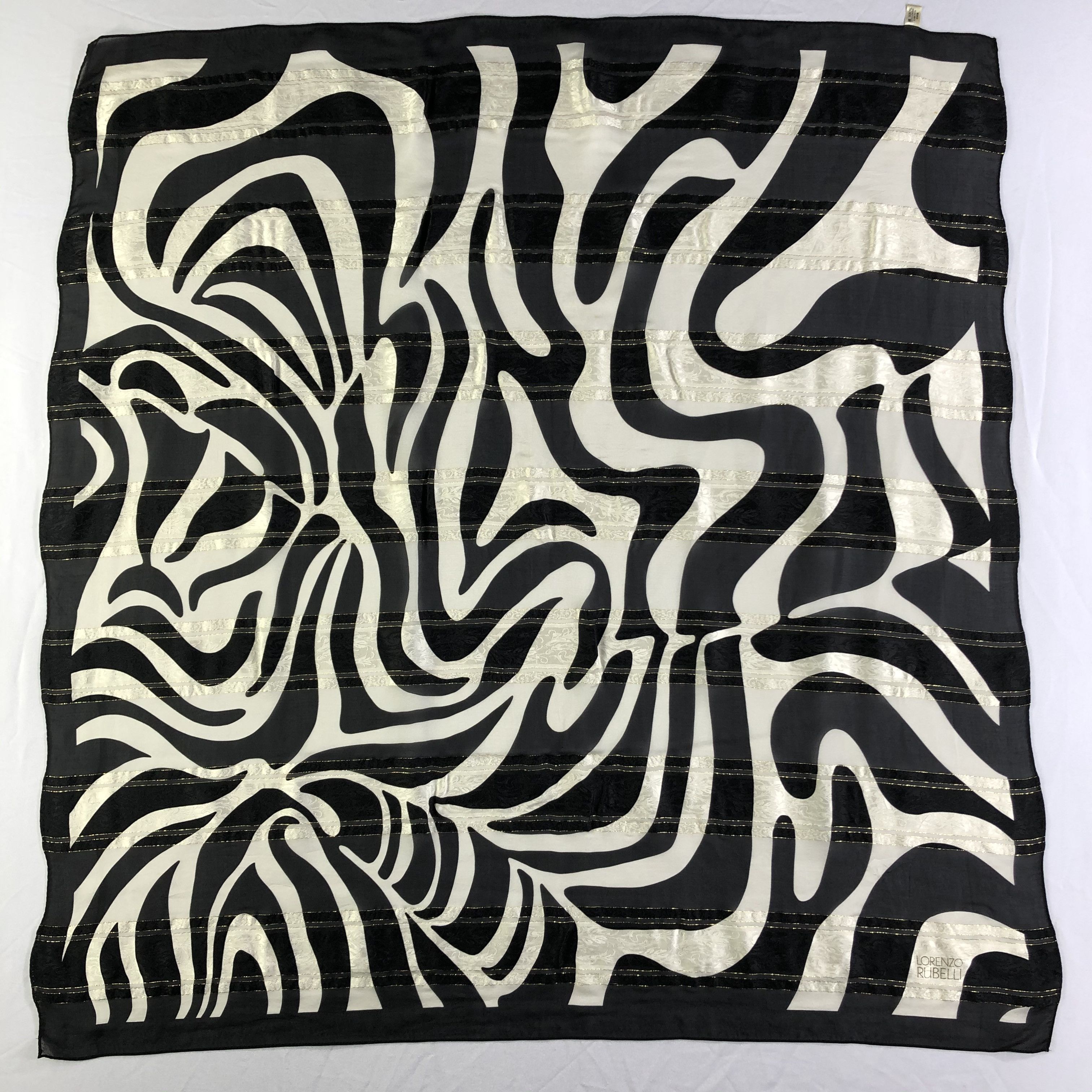 Vintage Vintage Lorenzo Rubelli Silk Scarf Size ONE SIZE - 2 Thumbnail