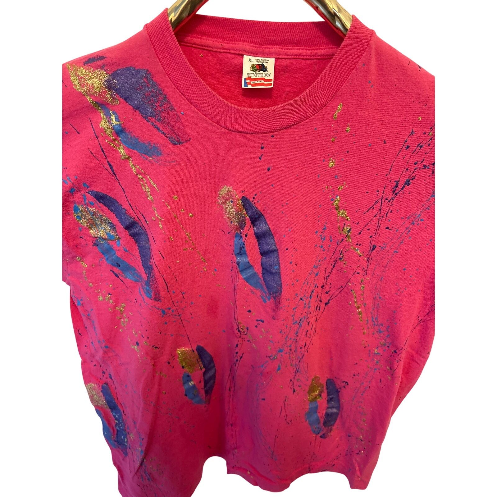 Fruit Of The Loom Vintage 90s Fruit of the Loom Custom Art T-Shirt - XL Size US XL / EU 56 / 4 - 1 Thumbnail