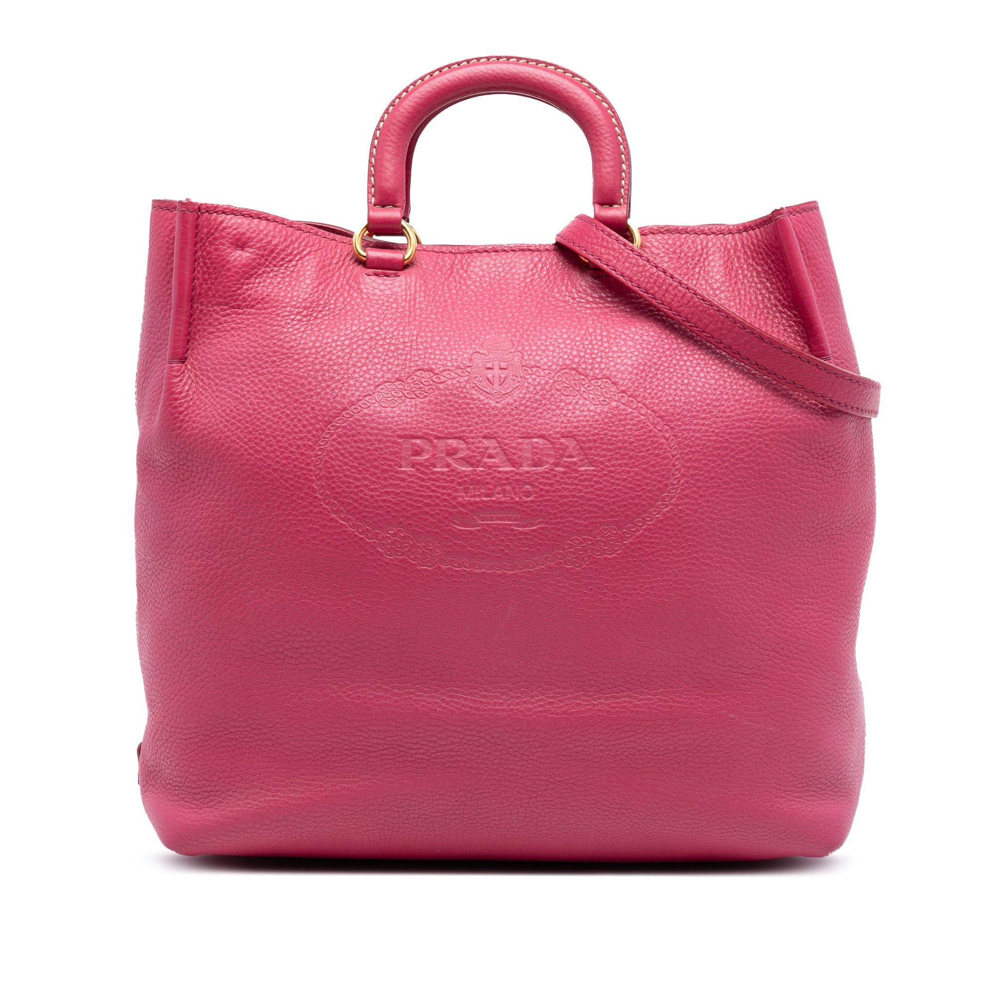 Prada Vitello Daino Embossed Canapa Logo Open Convertible Tote Size ONE SIZE - 1 Thumbnail