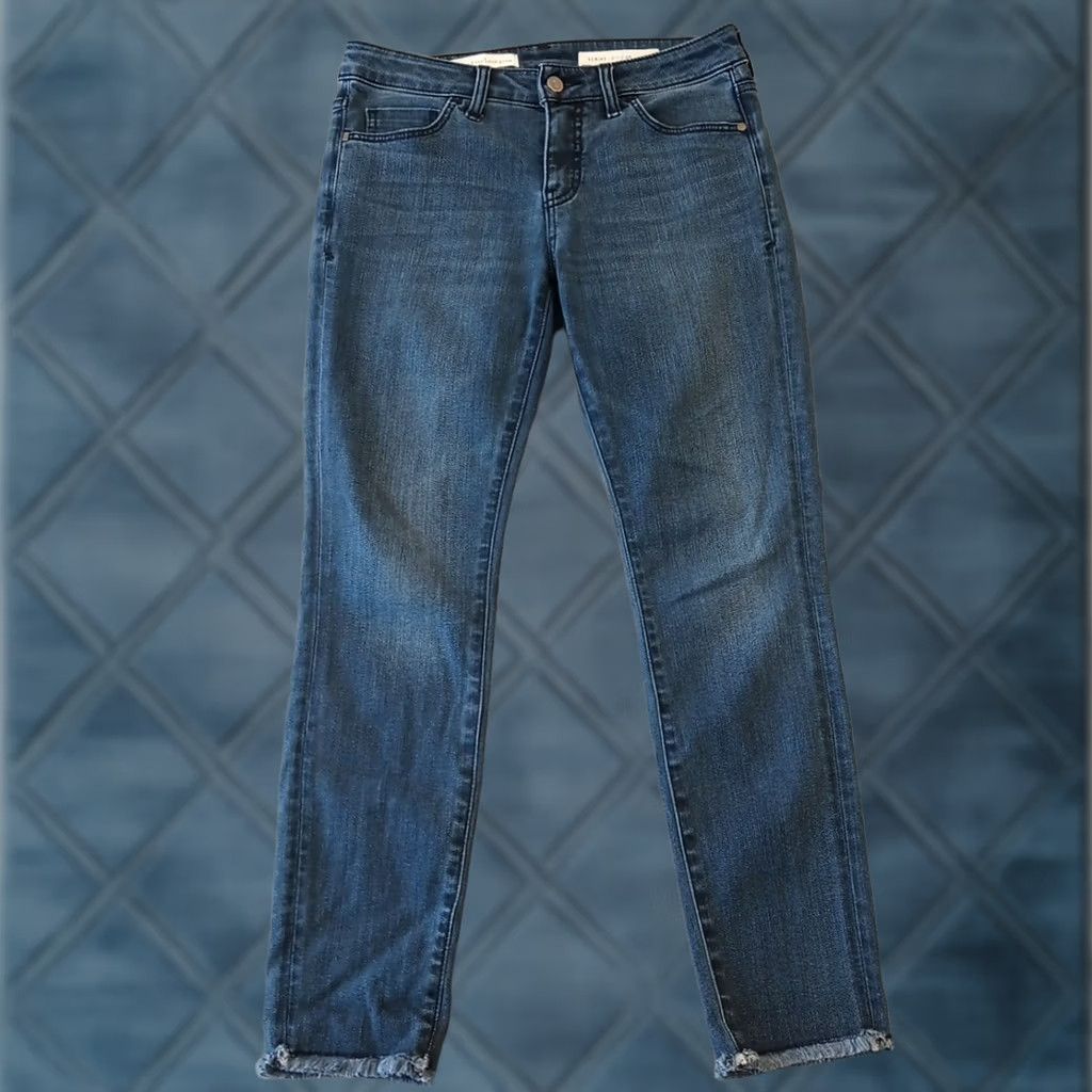 Anthropologie Anthropologie Jeans Women Size 28P Blue Pilcro & The Letterpress Skinny Frayed Hem 5-Pocket Denim Mid Rise XS? No, keep: 28P Size 28" / US 6 / IT 42 - 1 Thumbnail