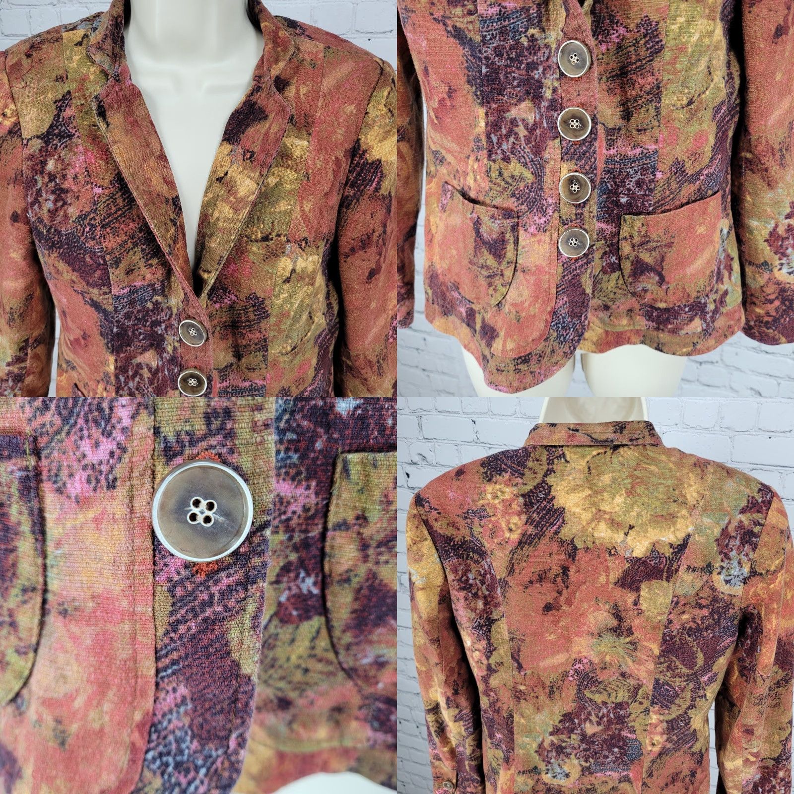 Coldwater Creek Coldwater Creek Multicolor Cotton Stretch Lightweight Buttoned Jacket Size 6P Size M / US 6-8 / IT 42-44 - 8 Thumbnail