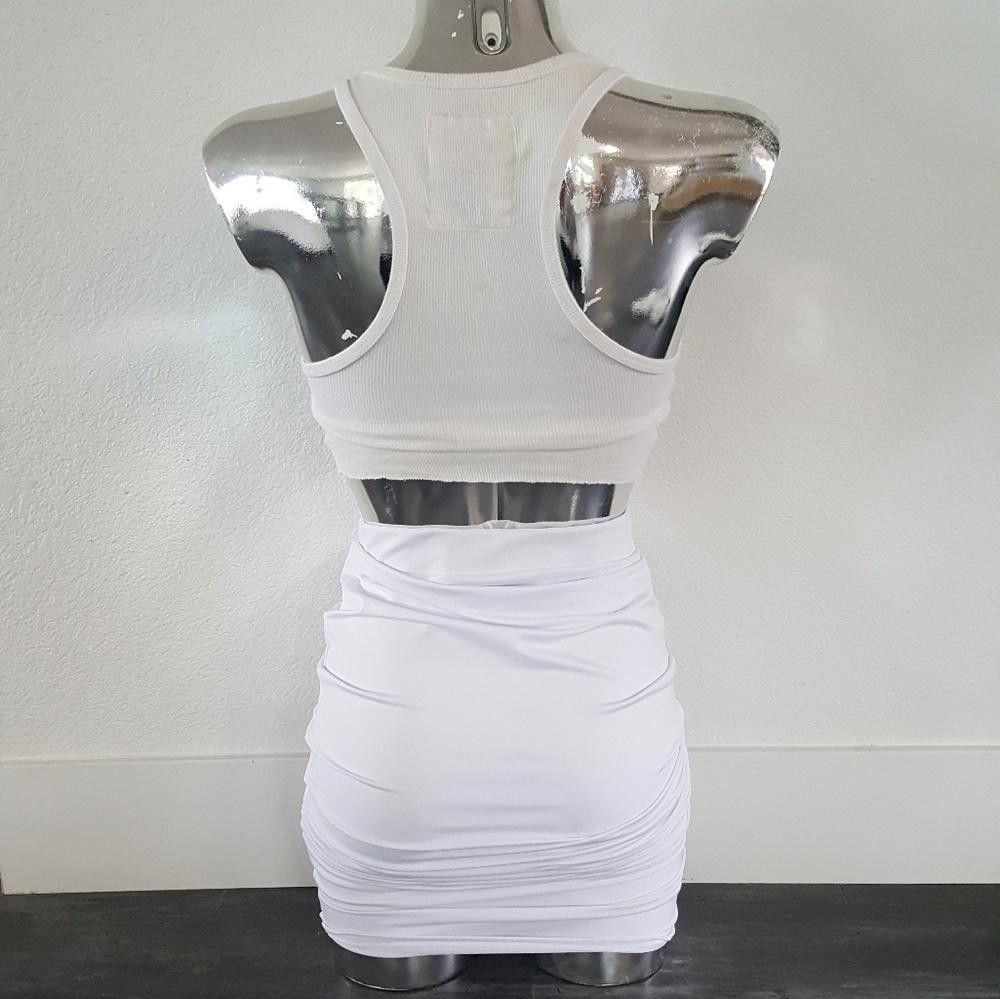 Fashion Nova White Long Fashion Nova High Waisted Midi Size 28" / US 6 / IT 42 - 2 Thumbnail