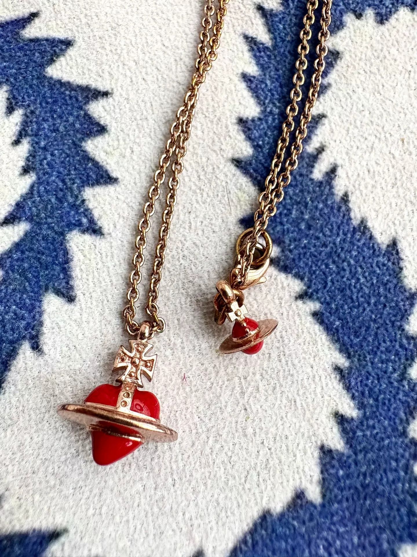 Vivienne Westwood Vivienne Westwood Red Heart Saturn Necklace Size ONE SIZE - 1 Thumbnail