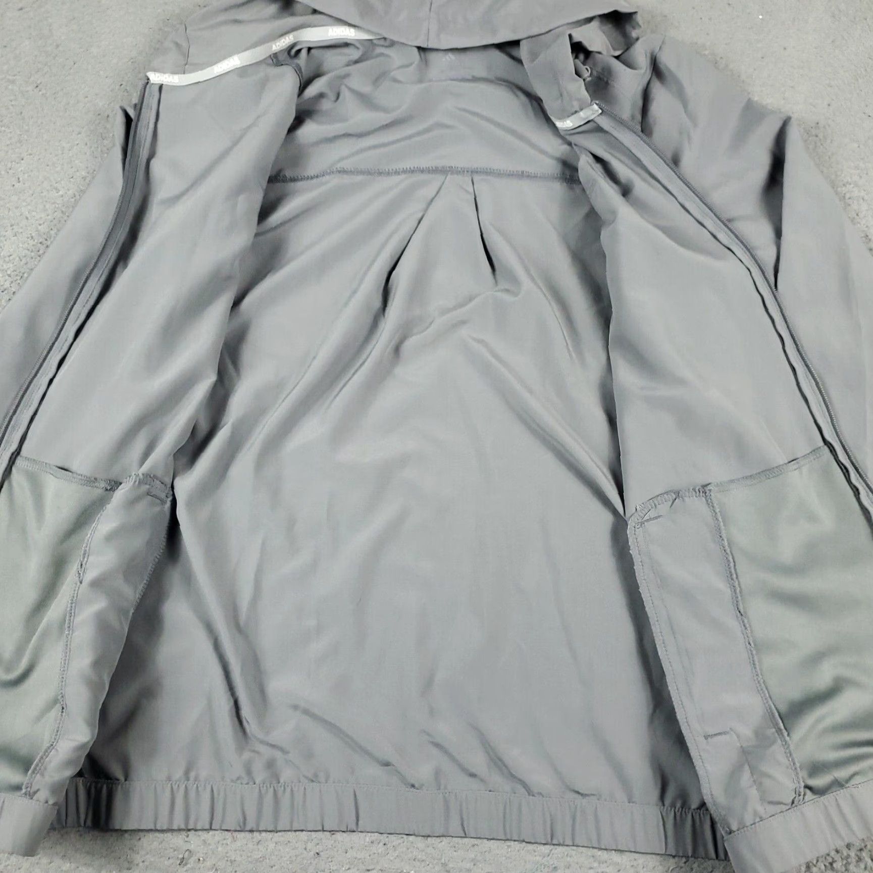 Adidas ADIDAS Windbreaker Jacket Womens Medium Gray Full Zip Activewear Sports Size L / US 10 / IT 46 - 6 Thumbnail