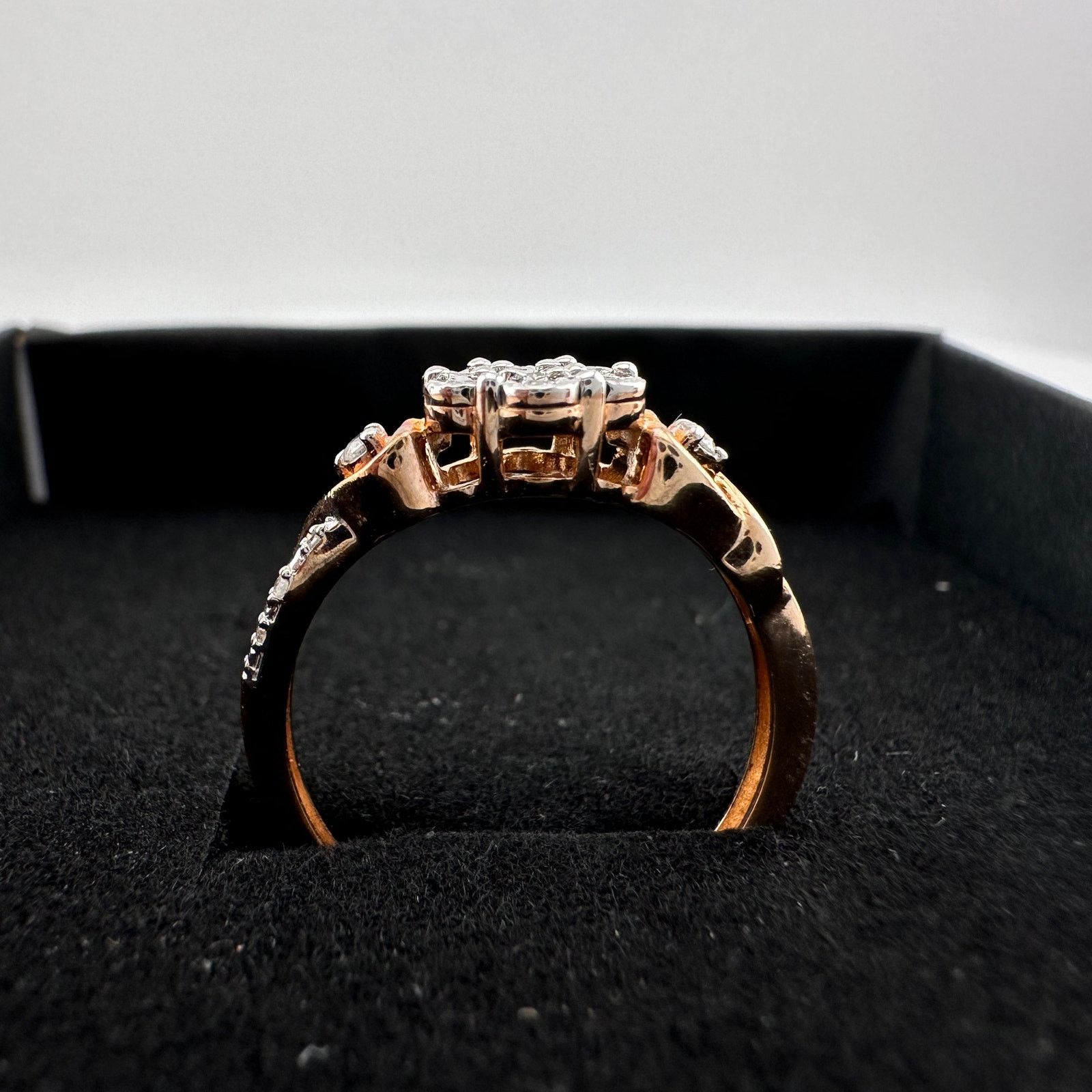Other Two Tone Diamond Cluster Ring with Hearts on sides - size 7 Size ONE SIZE - 16 Thumbnail