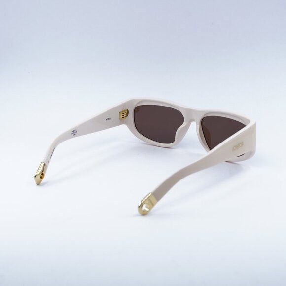 Jacquemus Jacquemus PILOTA JAC/2 C2 Sunglasses Ivory Pink Square Frame Size ONE SIZE - 9 Thumbnail