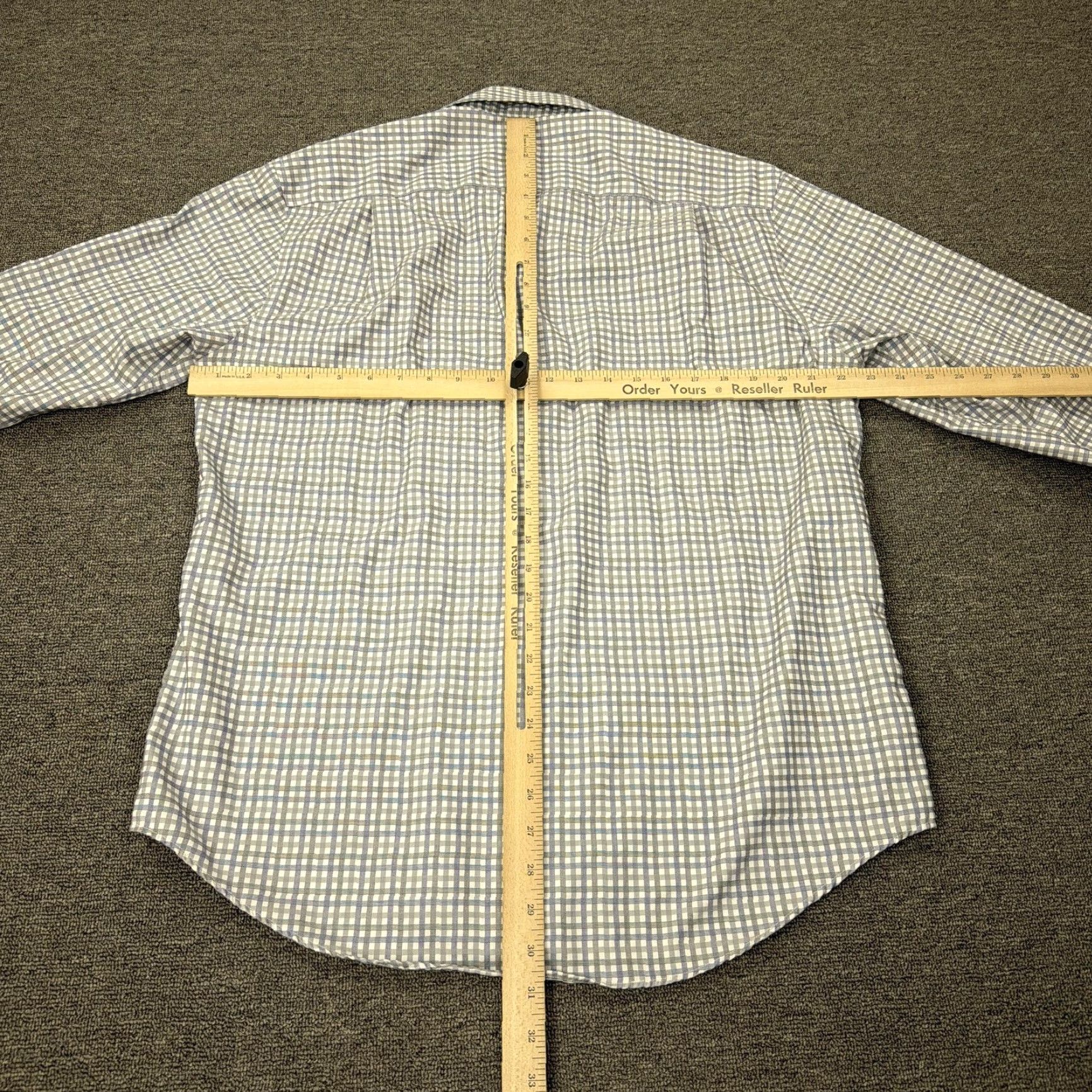 Pronto Uomo Pronto Uomo Shirt Mens L Blue Gingham Non Iron Button Front Long Sleeve Dress Shirt Size US L / EU 52-54 / 3 - 7 Thumbnail