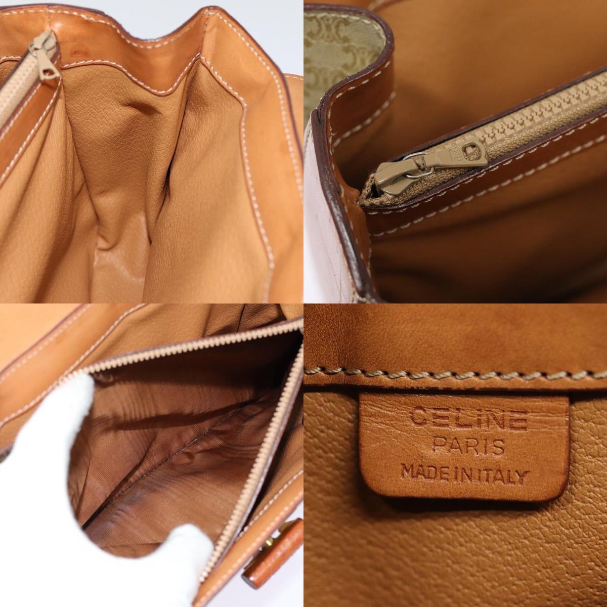 Celine CELINE Macadam Canvas Hand Bag Beige Gold Size ONE SIZE - 12 Thumbnail