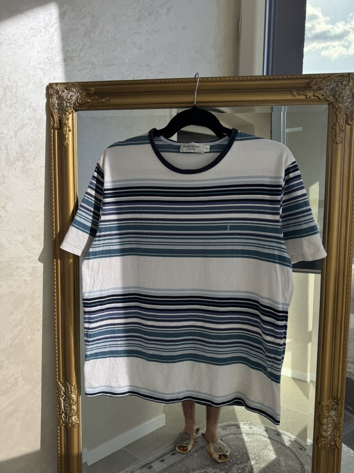 Yves Saint Laurent Yves Saint Lauren YSL T-shirt striped cotton vintage Size US M / EU 48-50 / 2 - 1 Thumbnail
