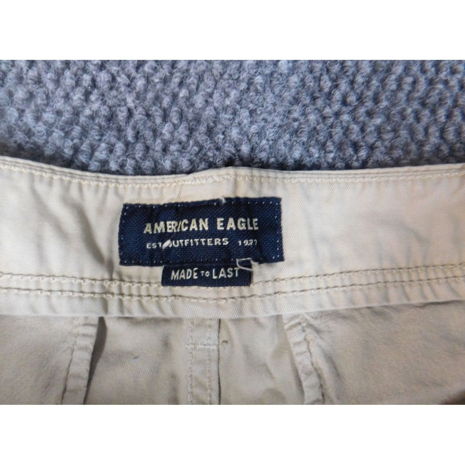 American Eagle Outfitters American Eagle Outfitters Pants 29x33 Beige Relaxed Straight Canvas Chino Men Regular Belt Zipper Front Flat Front Inseam 33 Casual Mens Size US 29 - 5 Thumbnail