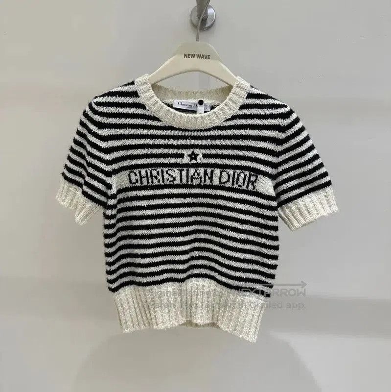 Dior Dior Striped Cotton Short Sleeve Top . Size S / US 4 / IT 40 - 1 Thumbnail