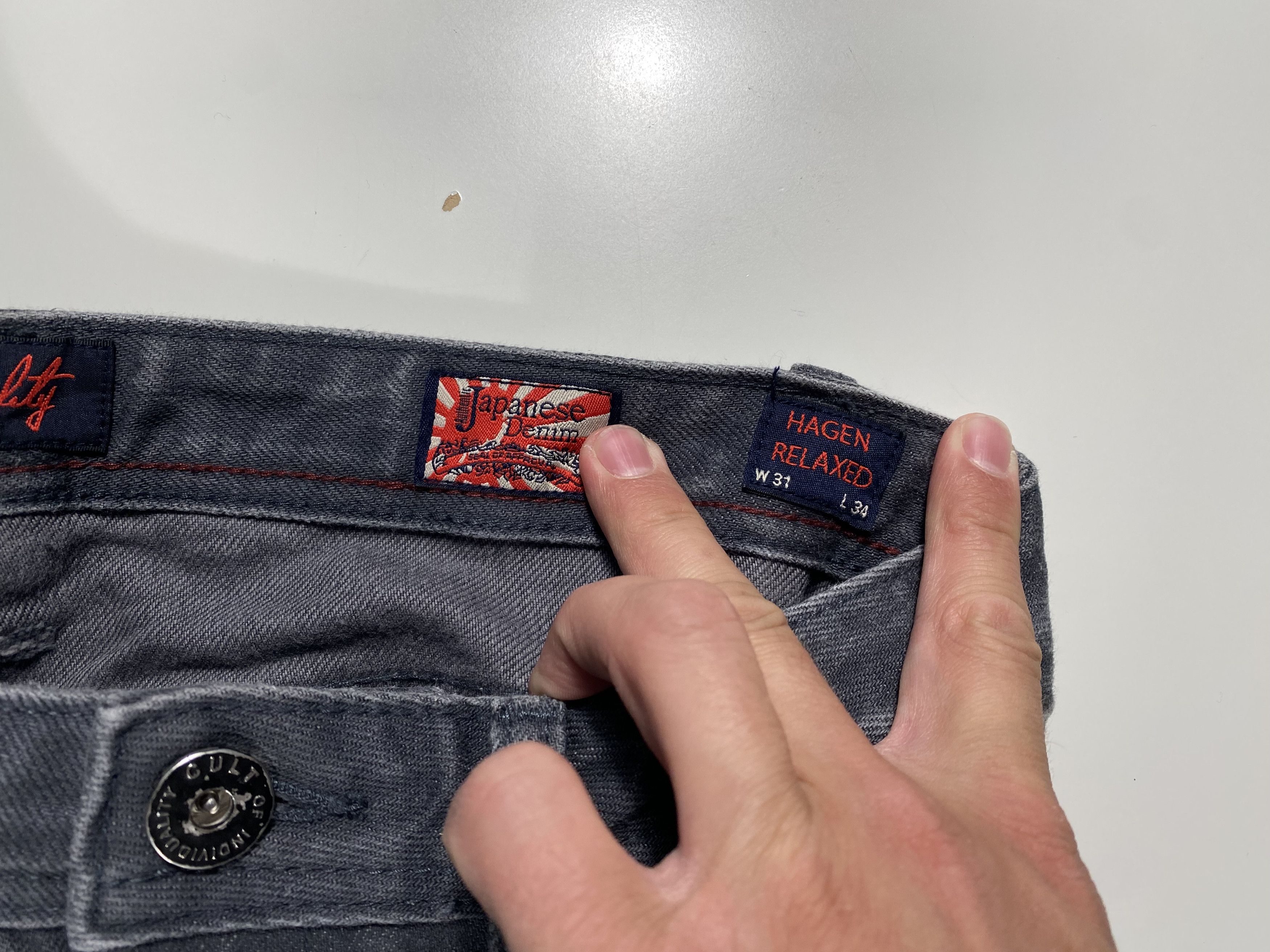 Cult Of Individuality Cult of Individuality Hagen Relaxed Gray Selvedge 31x27 Size US 31 - 4 Thumbnail