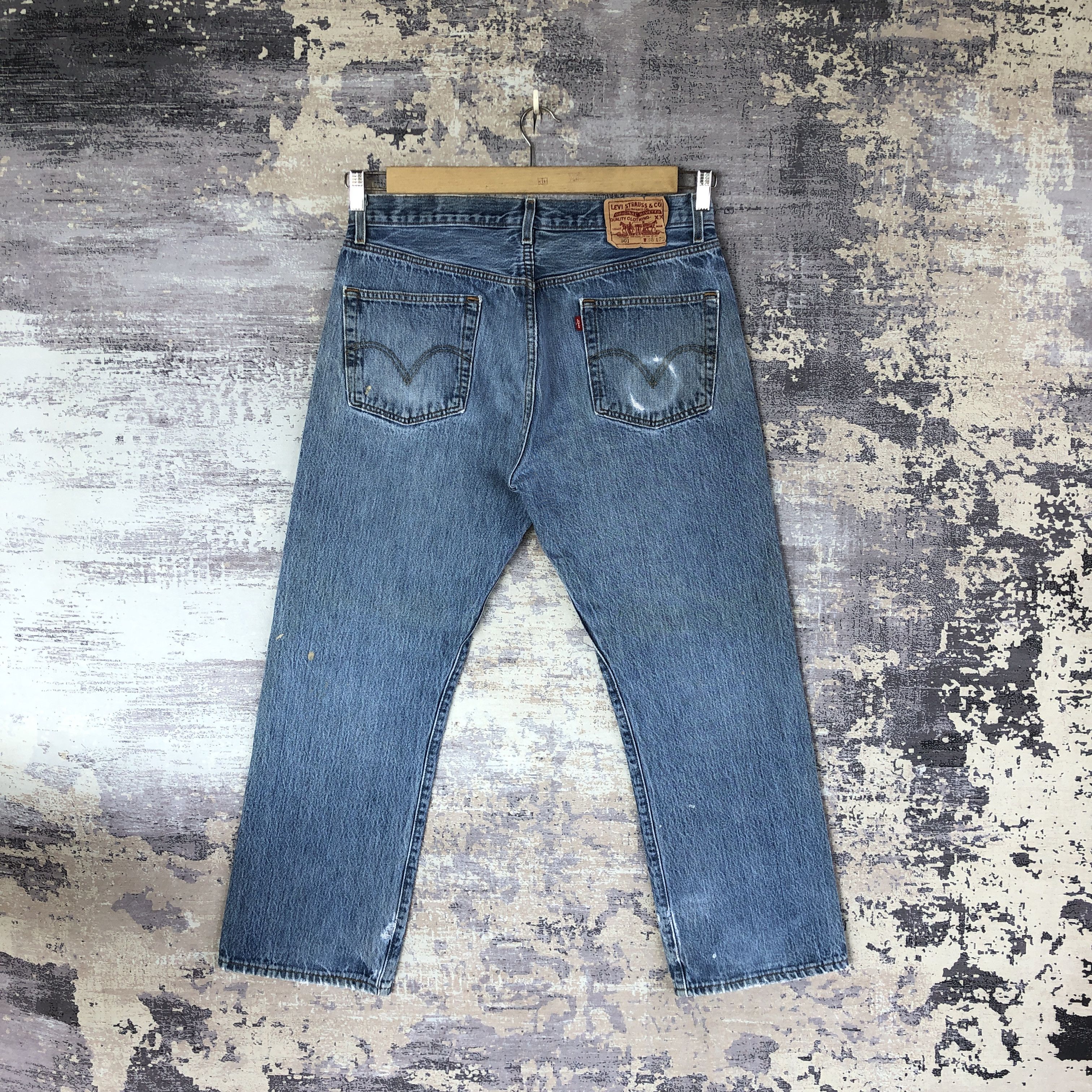 Levi's Vintage 90s Distressed Levis 501 Jeans Levi's Faded Denim Size US 32 / EU 48 - 2 Thumbnail