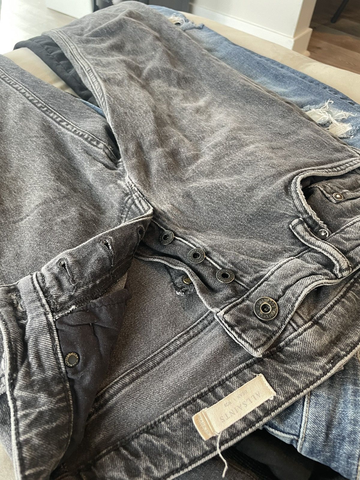 Allsaints Allsaints Black Dean Cropped Stonewash Denim Size US 28 / EU 44 - 2 Thumbnail