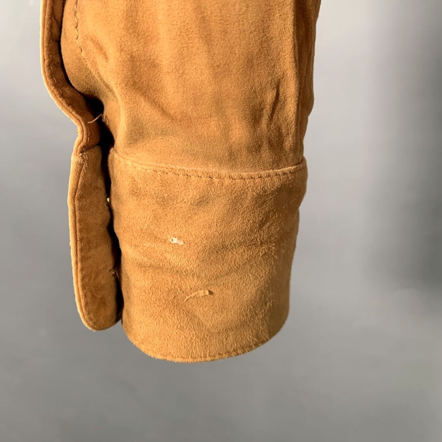 Dolce & Gabbana DOLCE & GABBANA XS Camel Suede Military Two Pockets Long Sleeve Shirt Mens Size US XS / EU 42 / 0 - 4 Thumbnail