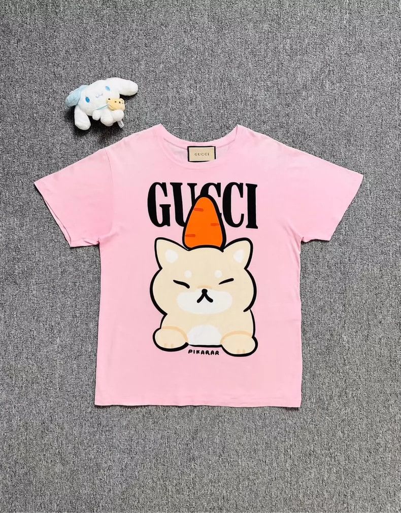 Gucci GucciPink cartoon animal letter logo short sleeves 2503-Nex Size XXS / US 00 / IT 34 - 1 Thumbnail