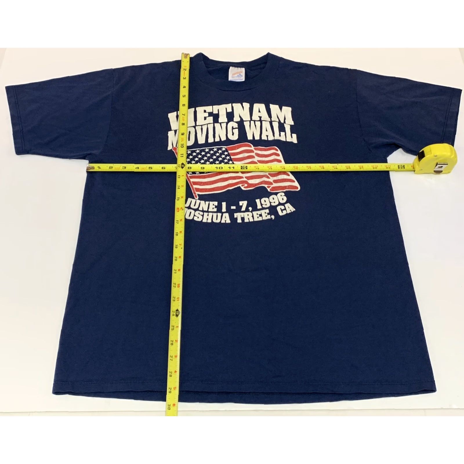 Jerzees VINTAGE Vietnam Moving Wall Joshua Tree California T Shirt XL Men Blue 1990s Graphic Tee Jerzees Short Sleeve Size US XL / EU 56 / 4 - 3 Thumbnail
