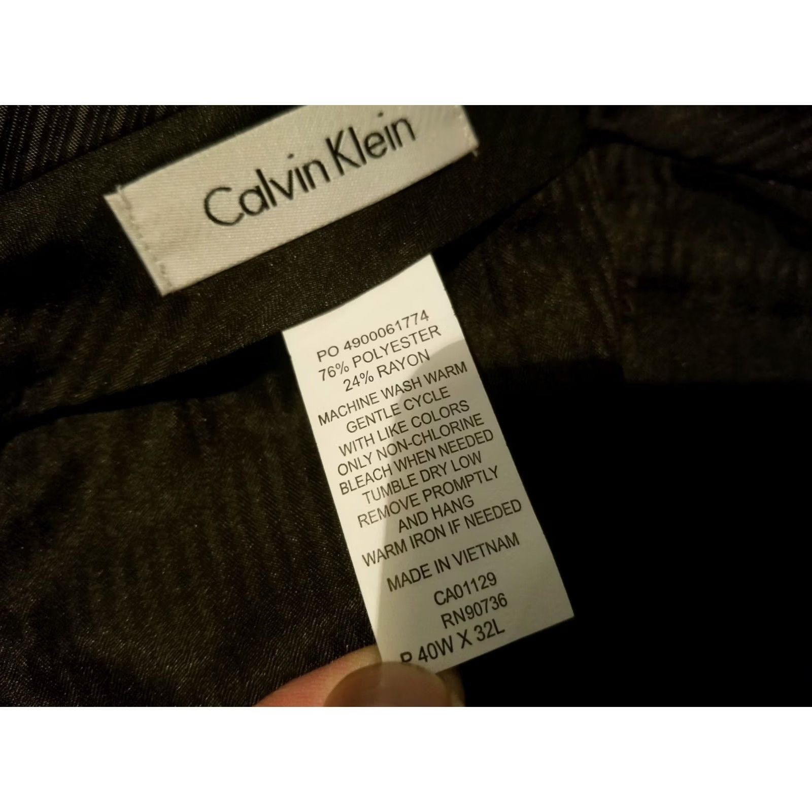 Calvin Klein VINTAGE? Calvin Klein Dress Pants Mens Black 40x32 Chino Slack Trouser Bed? Size US 40 / EU 56 - 7 Thumbnail