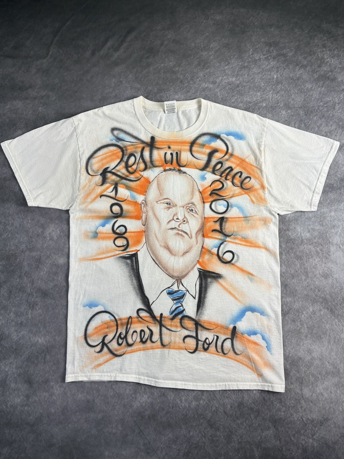 Other 2016 RIP Rob Ford Tee Shirt Custom Air Brush Painted Toronto Size US L / EU 52-54 / 3 - 2 Thumbnail