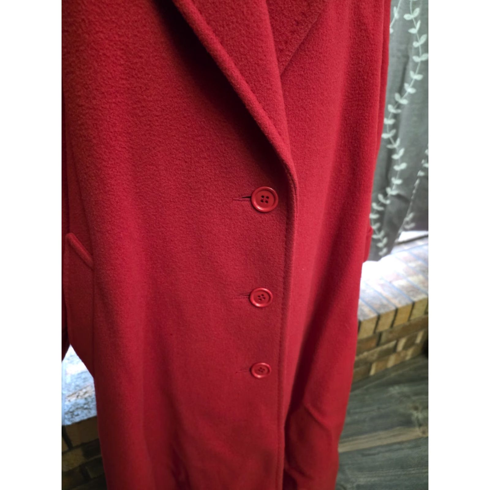 Vintage VINTAGE Fashionbilt Women's Coat Overcoat 60s 100% Wool Red Long L/XL Modern Classic USA Size L / US 10 / IT 46 - 7 Thumbnail