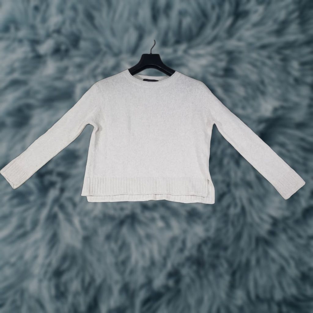 Vintage Jenni Kayne Everyday Sweater Beige Wool Cashmere Blend Knit Pullover Size Small Size S / US 4 / IT 40 - 1 Thumbnail