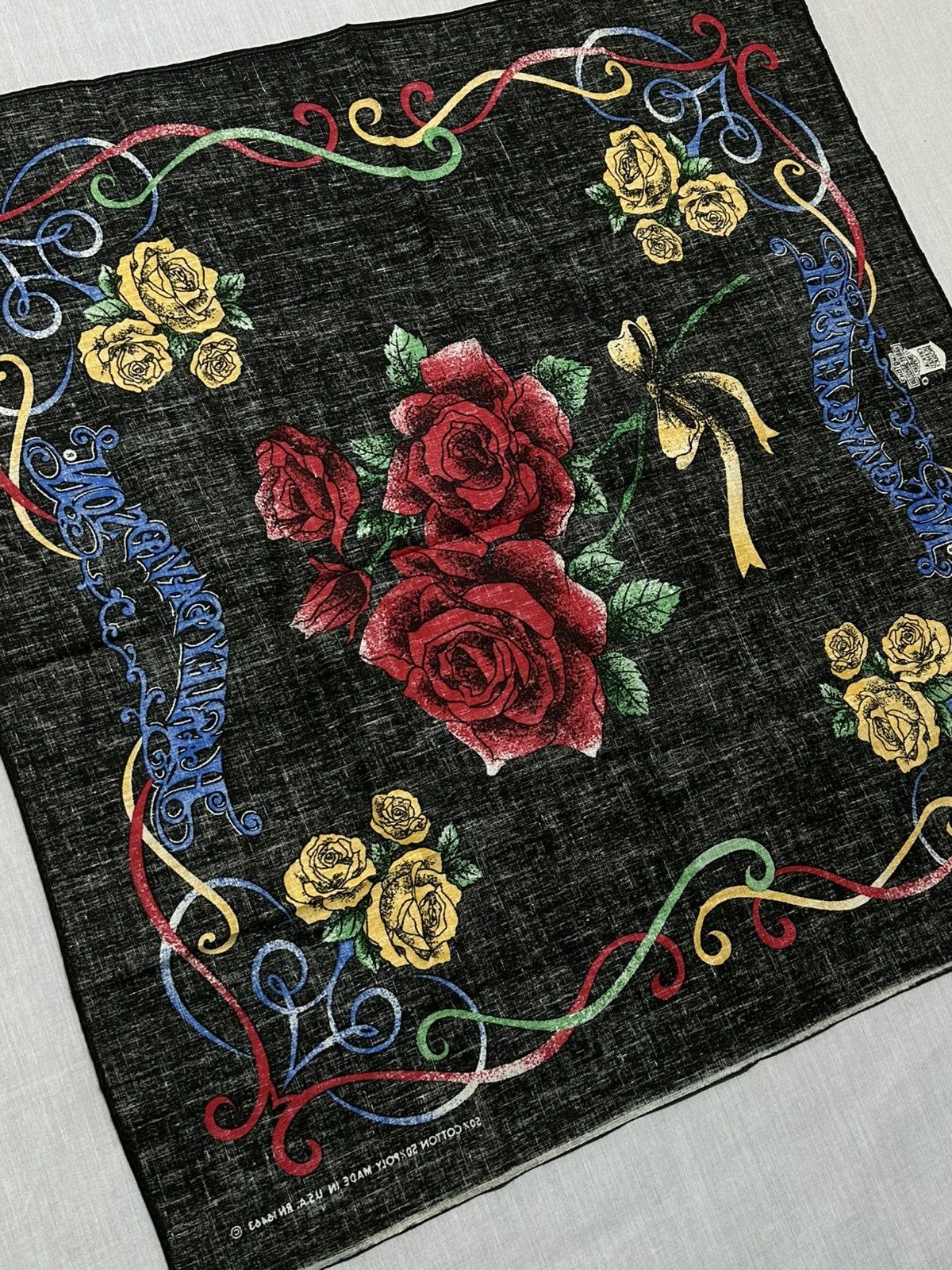 Harley Davidson vintage Harley-Davidson bandana featuring a rose pattern Size ONE SIZE - 7 Thumbnail
