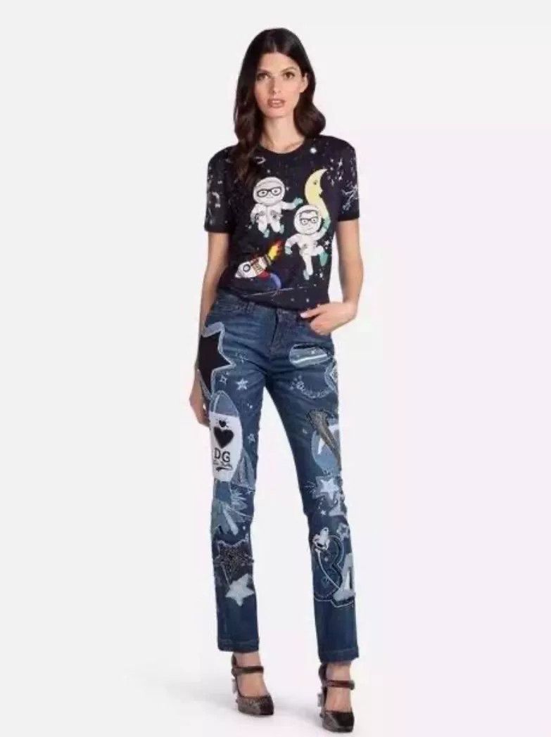 Dolce & Gabbana DG Denim Astronaut Patch Pants Set Size S / US 4 / IT 40 - 1 Thumbnail