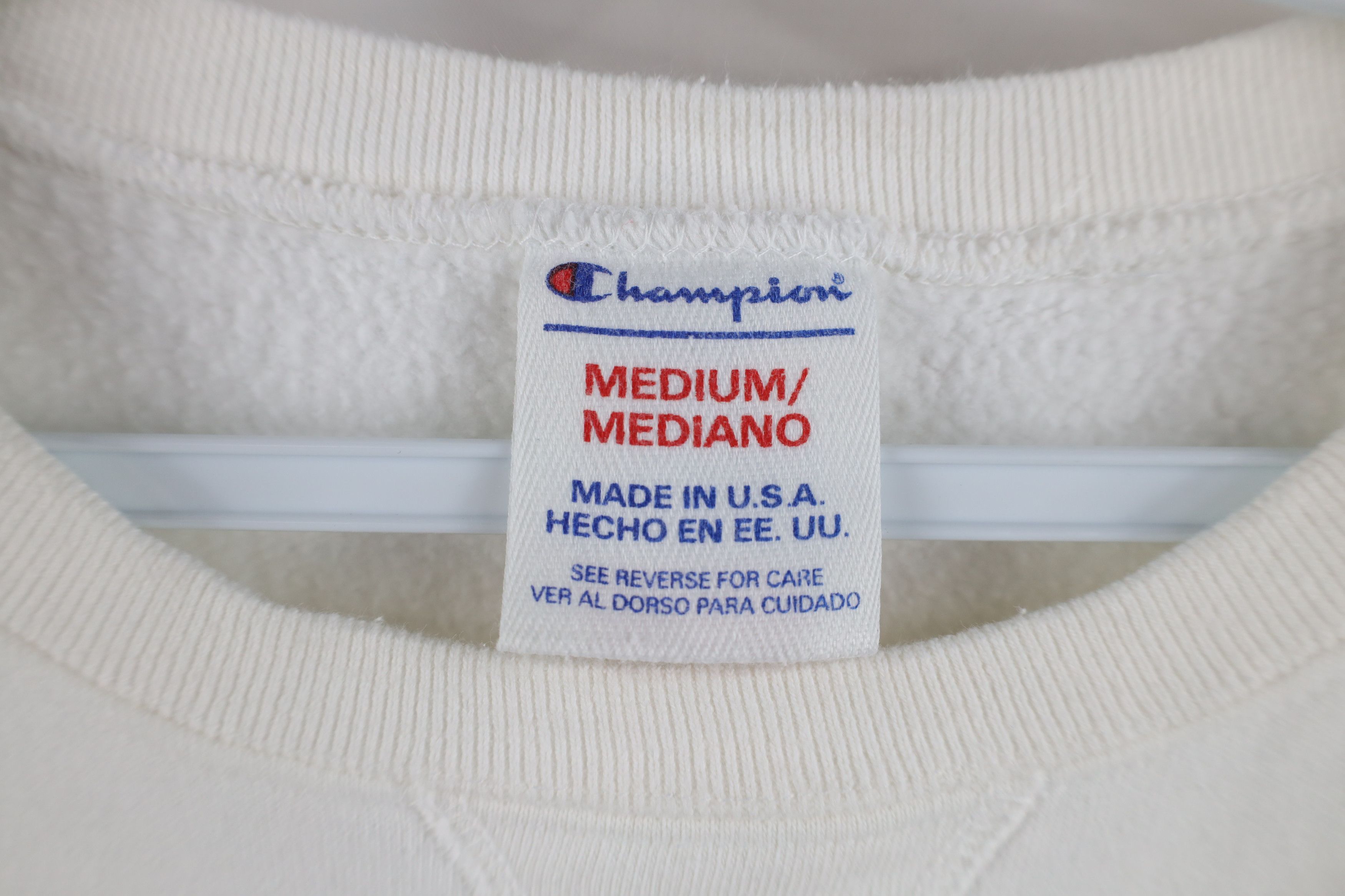 Champion Vintage 90s Champion Spell Out Crewneck Sweatshirt White USA Size US M / EU 48-50 / 2 - 7 Thumbnail