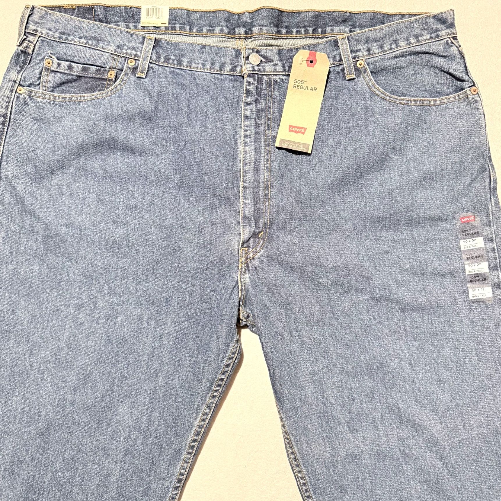 Levi's VINTAGE Levi's Jeans Men Blue Levi's 550 Jeans Men Blue Denim Stretch Classic Straight Zip Fly 50x32 NWT Size US 34 / EU 50 - 7 Thumbnail