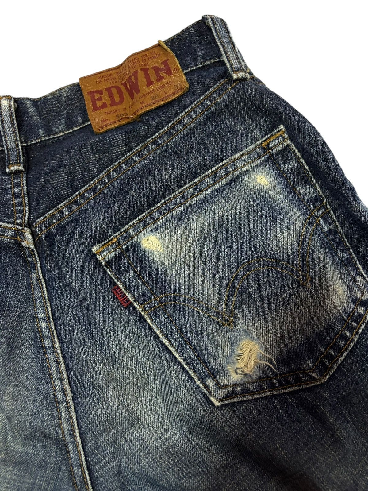 Edwin Vtg Edwin Japan 503 Distressed Jeans Size US 28 / EU 44 - 8 Thumbnail