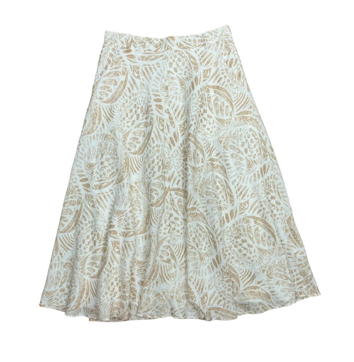 Designer Hemisphere Maxi Long Skirt Pleated Linen Printed size M Size 26" / US 2 / IT 38 - 8 Thumbnail