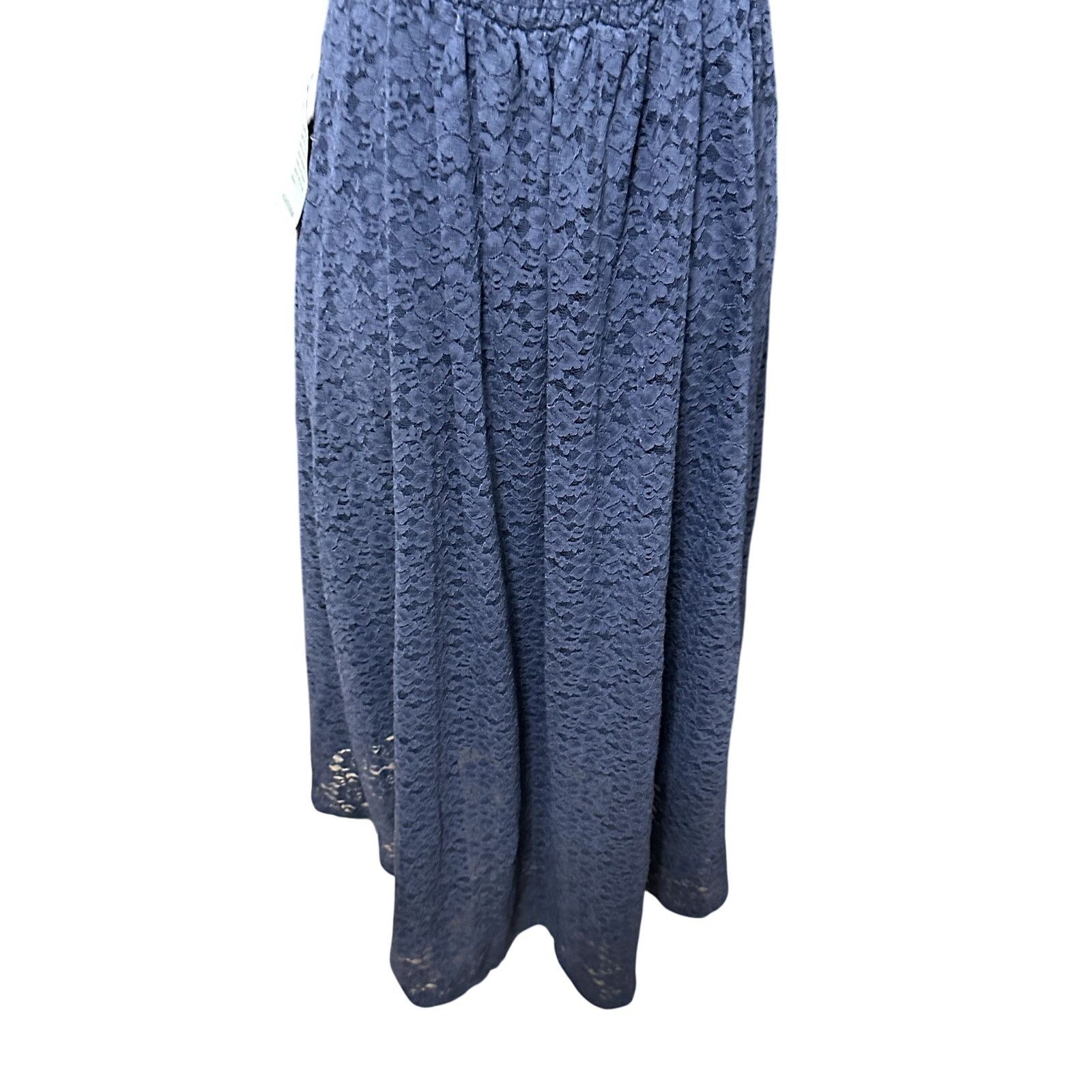 Other NSR Soft Lace Dress Hi-Low Hemline Puff Sleeves Blue M NWT Size M / US 6-8 / IT 42-44 - 6 Thumbnail