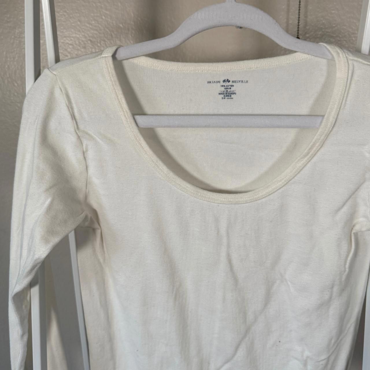 Designer white brandy melville long sleeve🤍 Size S / US 4 / IT 40 - 2 Thumbnail