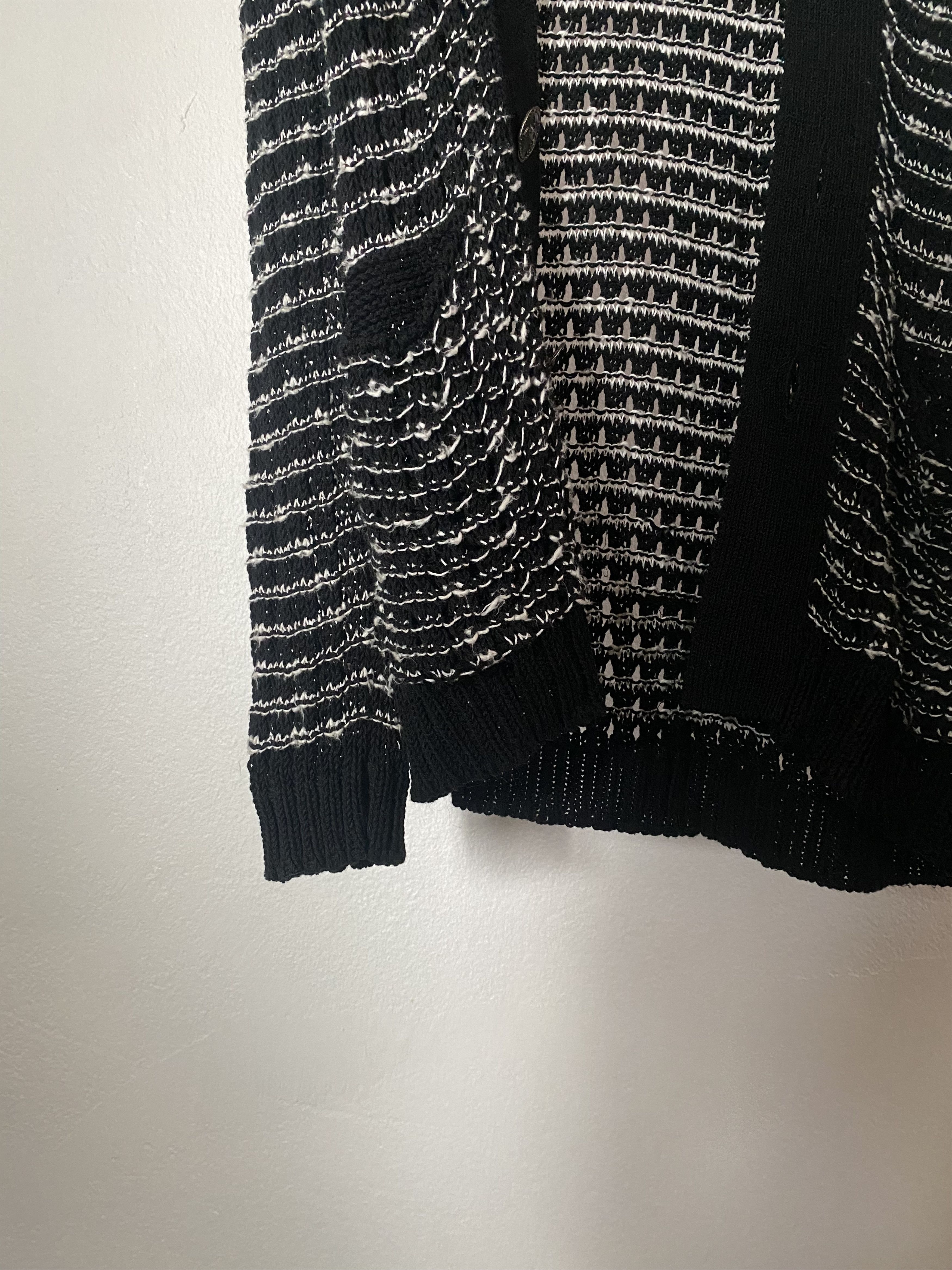 Navy Long Knit Cardigan, view 3