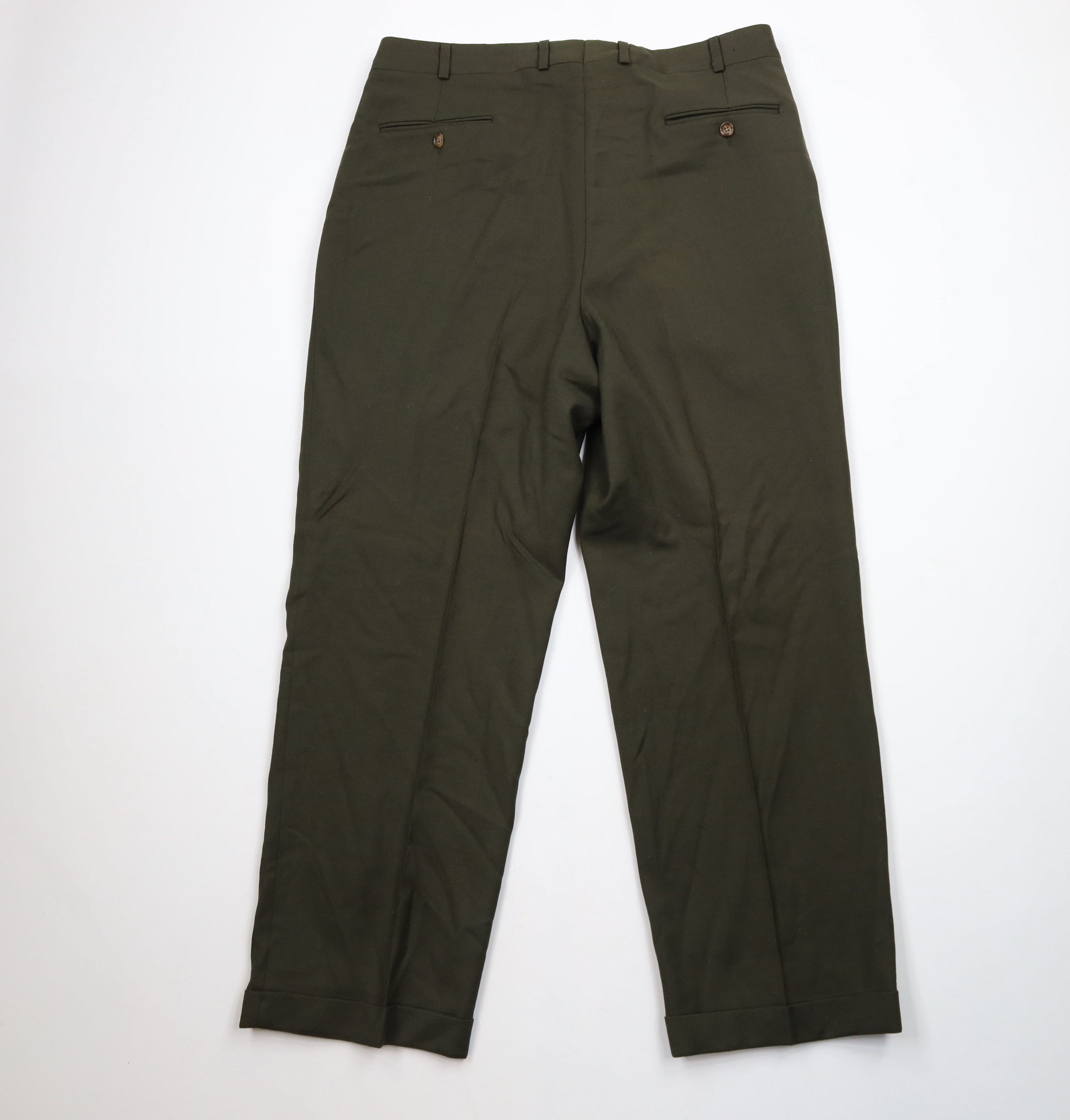 Vintage Vintage 90s Streetwear Cuffed Wide Leg Chino Pants Green Size US 36 / EU 52 - 9 Thumbnail