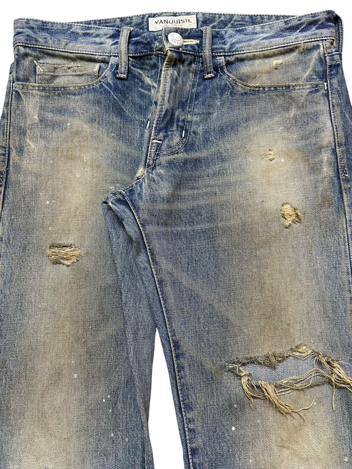 Japanese Brand Vintage Japanese Vanquish Mud Faded Wash Distressed Jeans Size US 32 / EU 48 - 4 Thumbnail